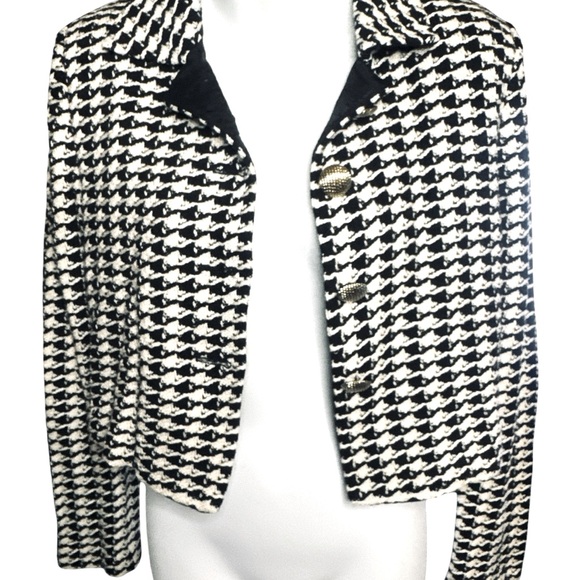 ST. John Kints Houndstooth Tweed Jacket Blazer - Picture 2 of 12